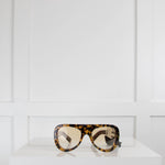 Joseph Brown Tortoise Aviator Chunky Sunglasses