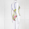Camilla White Yellow Blue Multi Print Button Detail Swimsuit