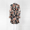 Nicholas Black Frilled Mini Dress with Orange and Blue Flowers