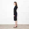 Donna Karan Black Paneled L/S Mid Length Dress
