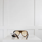 Joseph Brown Tortoise Aviator Chunky Sunglasses