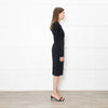 Donna Karan Black Paneled L/S Mid Length Dress