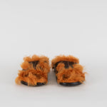 Anya Hindmarch Brown and Orange Fluffy Slides
