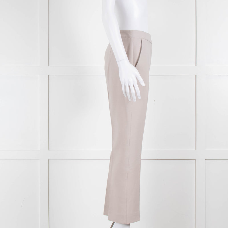 Max Mara Light Grey Wool Slim Leg Trousers