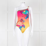 Camilla Pink Blue Diamante One Shoulder Swimming Suit