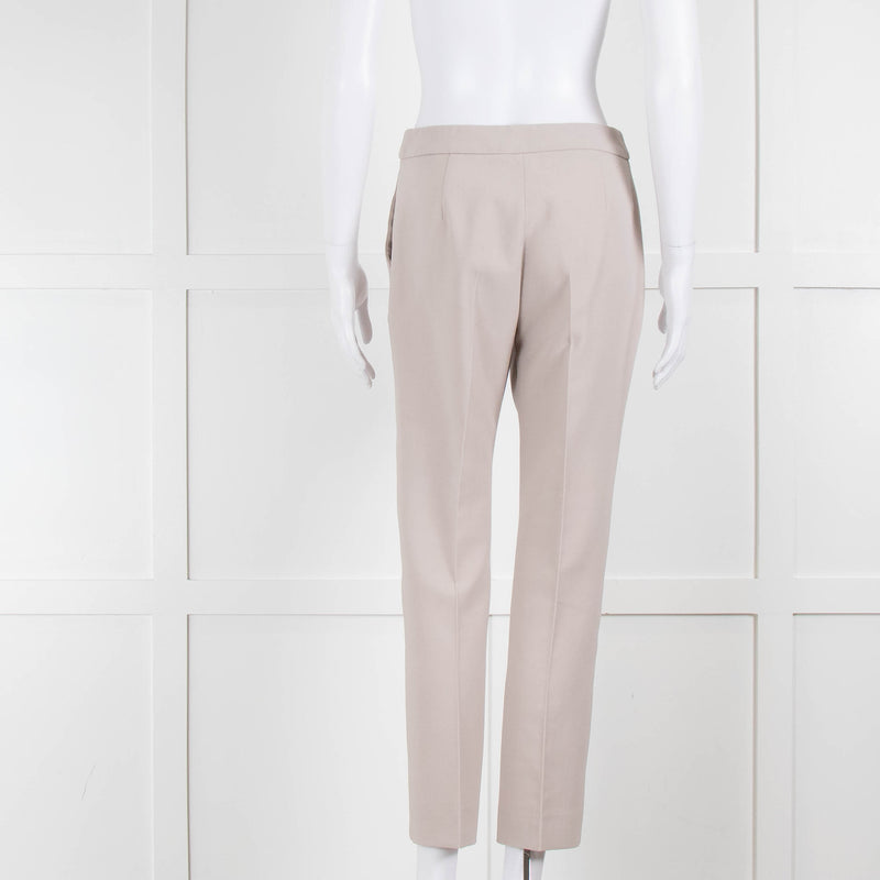 Max Mara Light Grey Wool Slim Leg Trousers