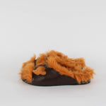 Anya Hindmarch Brown and Orange Fluffy Slides