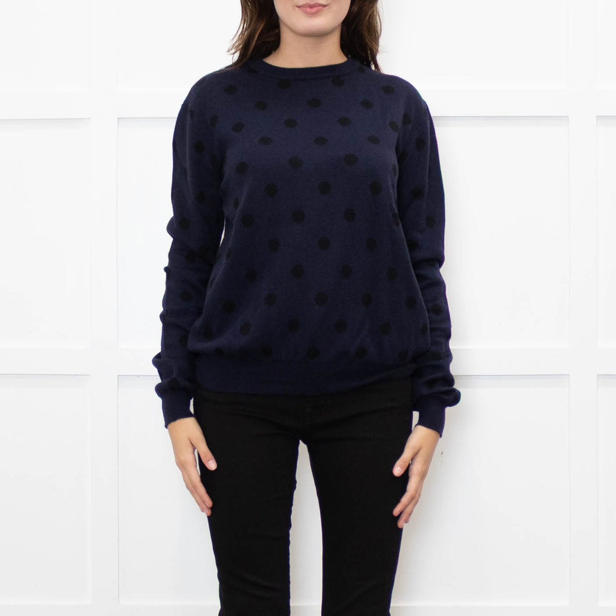 7 For all Mankind Navy Polka Dot Jumper