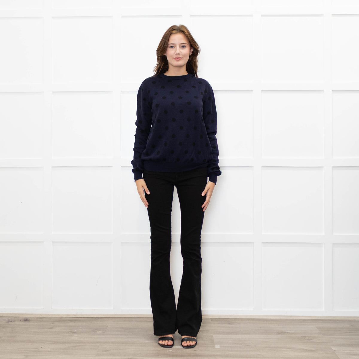 7 For all Mankind Navy Polka Dot Jumper
