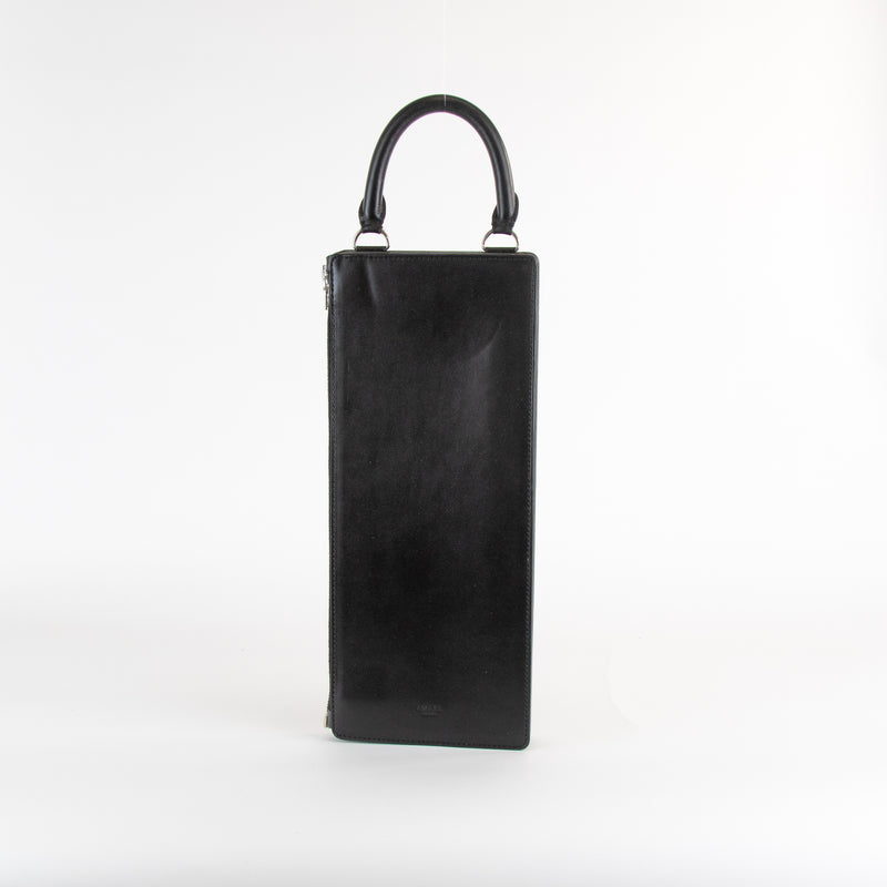 A.W.A.K.E Mode Black Leather Mini Briefcase Bag