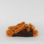 Anya Hindmarch Brown and Orange Fluffy Slides