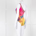 Camilla Pink Blue Diamante One Shoulder Swimming Suit