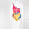 Camilla Pink Blue Diamante One Shoulder Swimming Suit