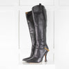 Camilla Elphick Black High Leather Boots with Gold Chain