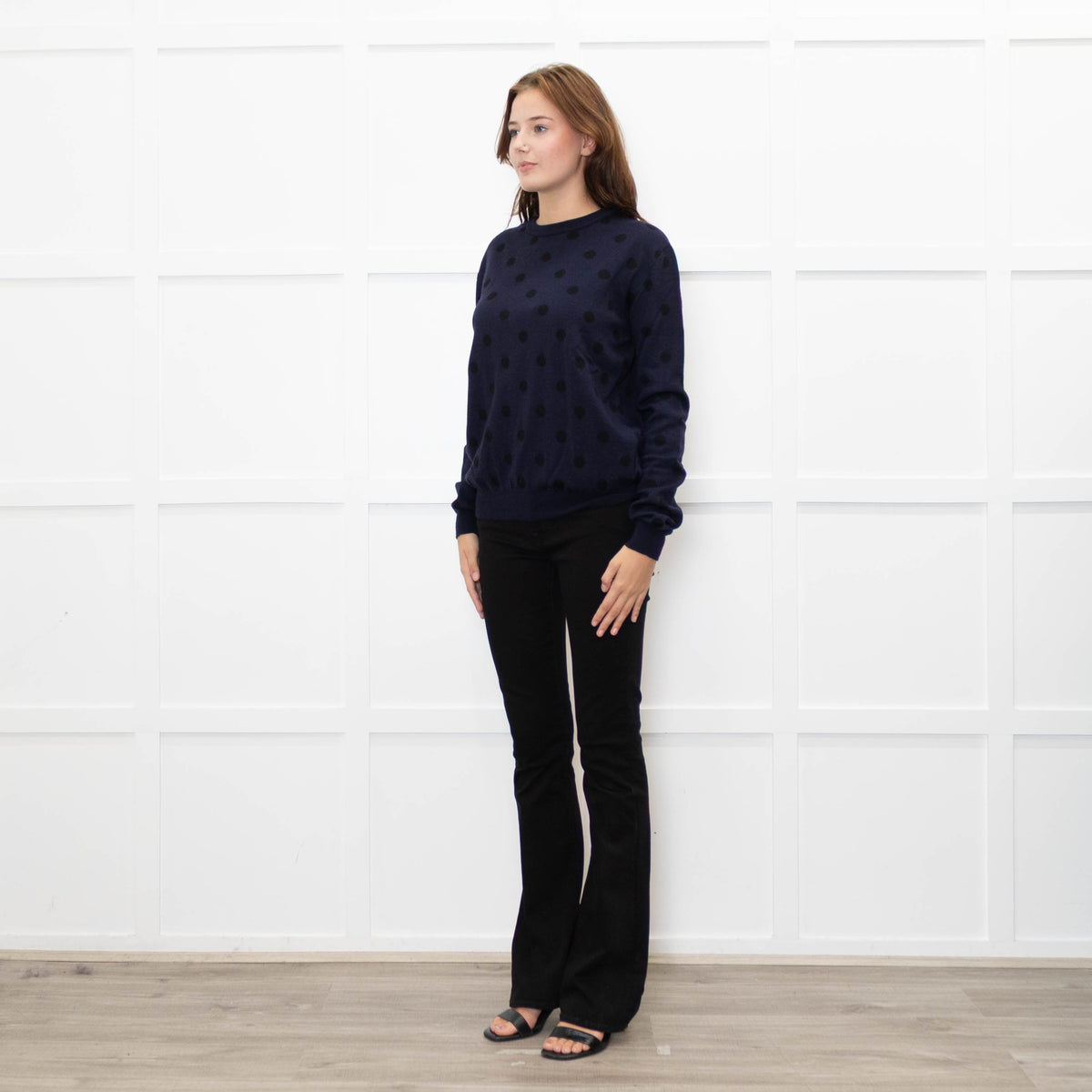 7 For all Mankind Navy Polka Dot Jumper