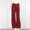 Vanessa Bruno Burgundy Corduroy Wide Leg Trousers