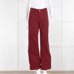 Vanessa Bruno Burgundy Corduroy Wide Leg Trousers