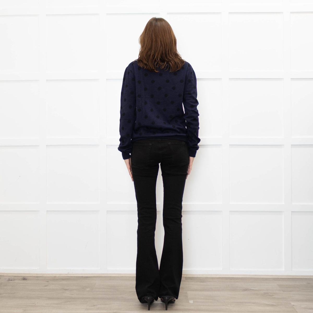 7 For all Mankind Navy Polka Dot Jumper