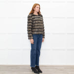 Unreal Fur Black Cream Khaki Faux Fur Jacket
