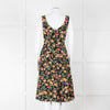 Kate Spade Black Fit and Flare Dress with Pink, Orange and Red Flowers