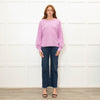 Repeat Lilac Cable Knit Cashmere Jumper with Puff Sleeves