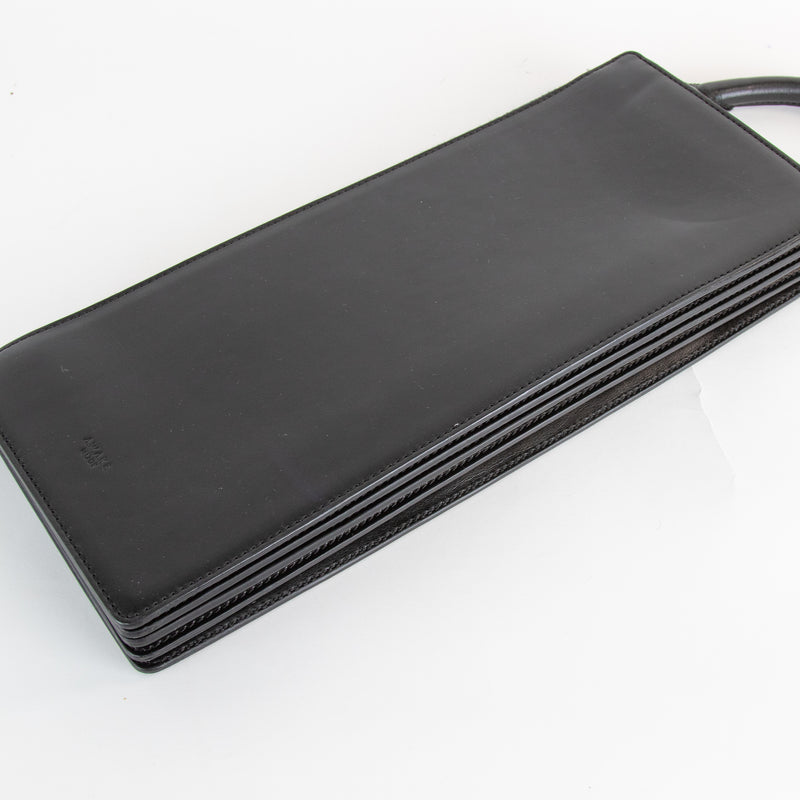A.W.A.K.E Mode Black Leather Mini Briefcase Bag