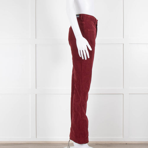 Vanessa Bruno Burgundy Corduroy Wide Leg Trousers