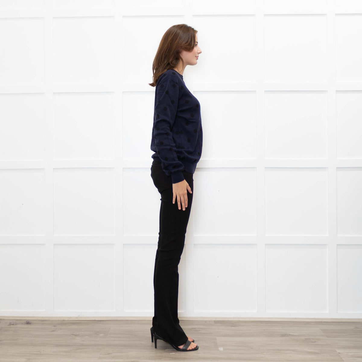 7 For all Mankind Navy Polka Dot Jumper