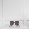 Dior Brown Gold Rimless Sunglasses