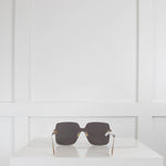 Dior Brown Gold Rimless Sunglasses