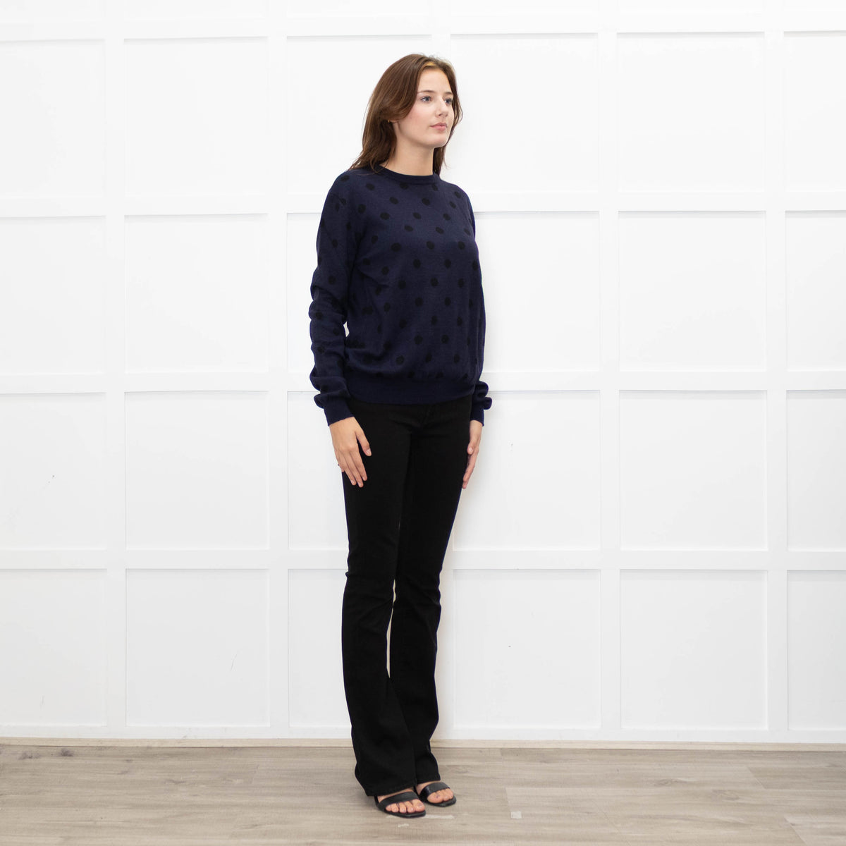 7 For all Mankind Navy Polka Dot Jumper