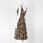 Kate Spade Black Fit and Flare Dress with Pink, Orange and Red Flowers