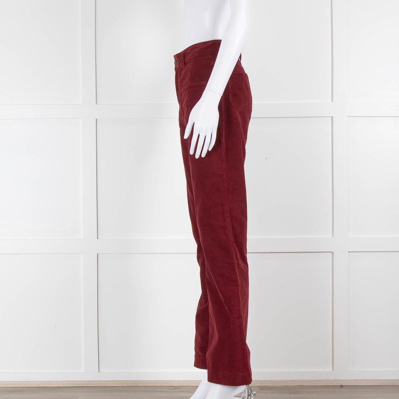 Vanessa Bruno Burgundy Corduroy Wide Leg Trousers