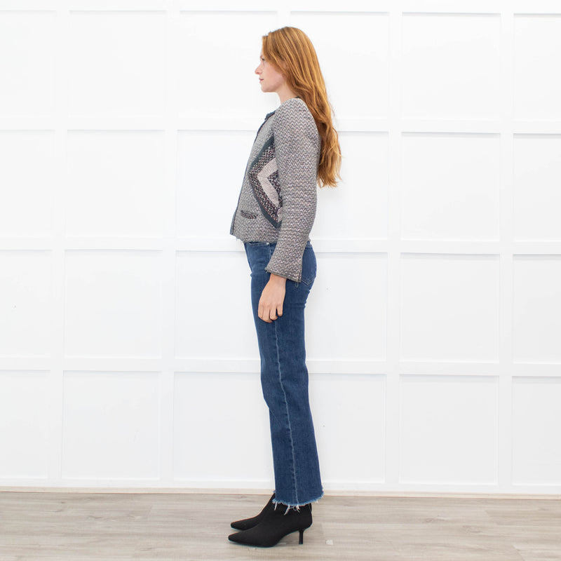 Isabel Marant Grey Metallic Zig Zag Short Jacket