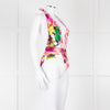 Camilla White Pink Green Floral Plunge Neck Swimsuit