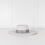 Pachacuti White Wide Brim Panama With Blue Silver Band