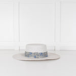 Pachacuti White Wide Brim Panama With Blue Silver Band