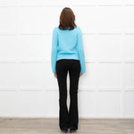 Hush Turquoise Chunky Knit V Neck Jumper
