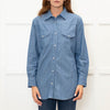 Loro Piana Blue Cotton Chambray Shirt