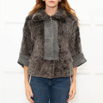 Hockley Grey Rabbit Fur + Knitted Jacket