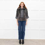 Hockley Grey Rabbit Fur + Knitted Jacket