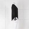 L'Agence Black Collarless Blouse with Lace Cuffs
