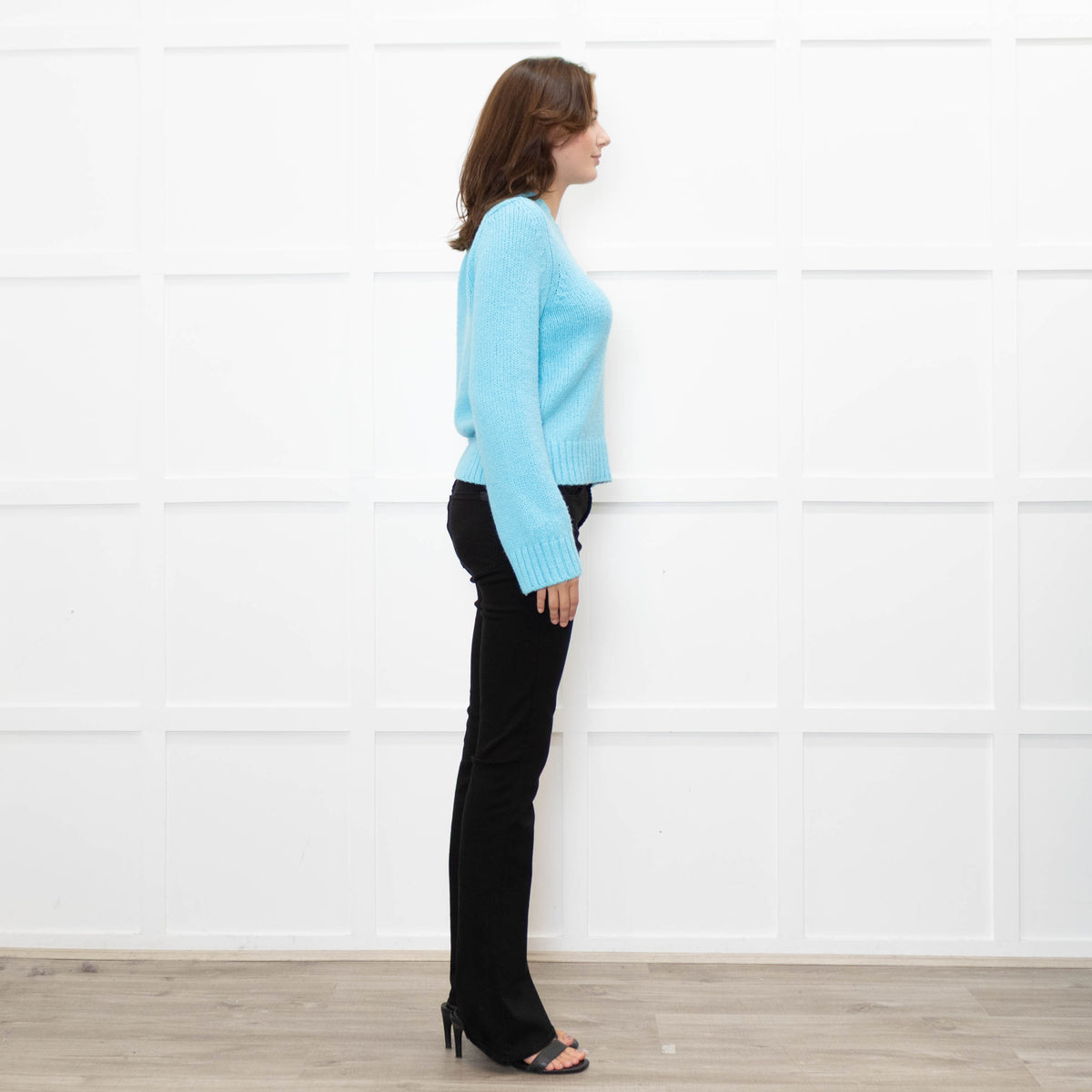 Hush Turquoise Chunky Knit V Neck Jumper