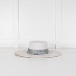 Pachacuti White Wide Brim Panama With Blue Silver Band