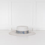 Pachacuti White Wide Brim Panama With Blue Silver Band