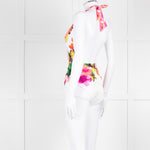 Camilla White Pink Green Floral Plunge Neck Swimsuit