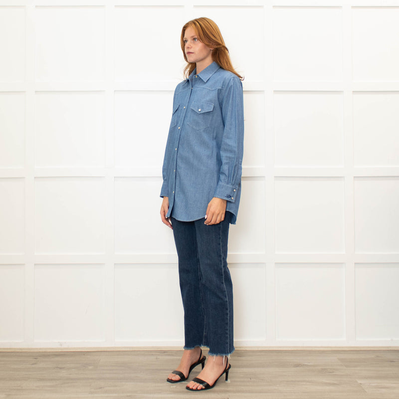 Loro Piana Blue Cotton Chambray Shirt