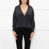 Brunello Cucinelli Grey Cashmere Cropped Cardigan With Sequin Argyle