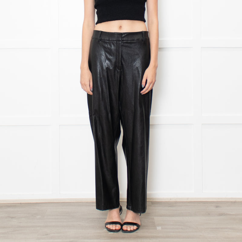 Commando Black Faux Leather Straight Trousers