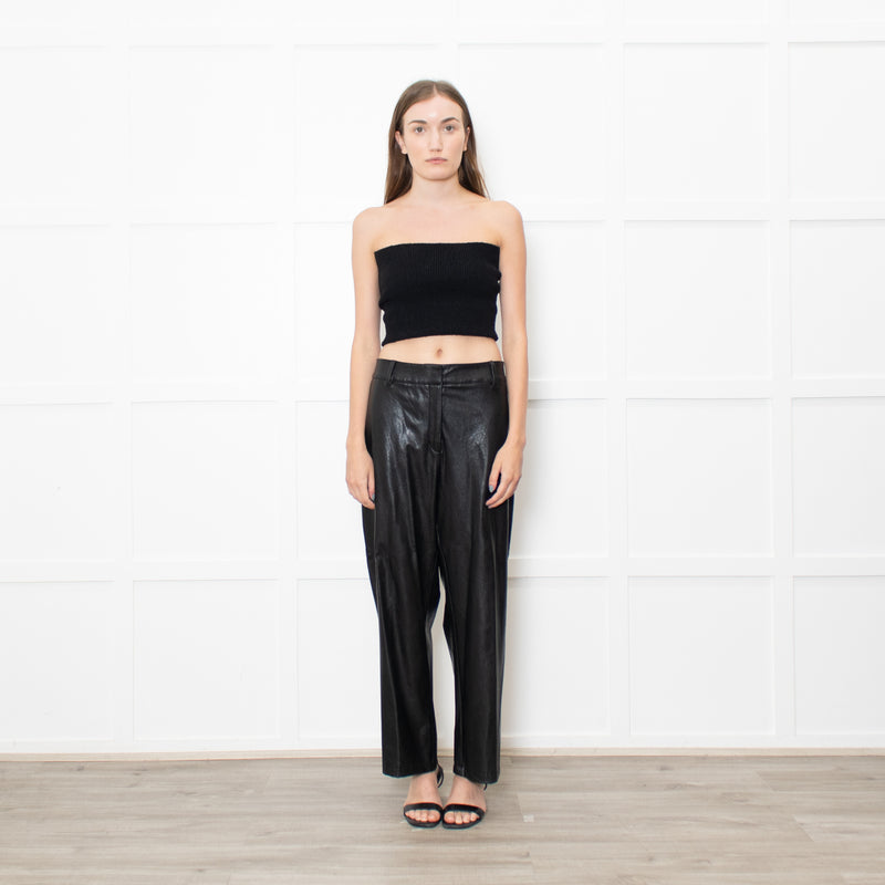 Commando Black Faux Leather Straight Trousers